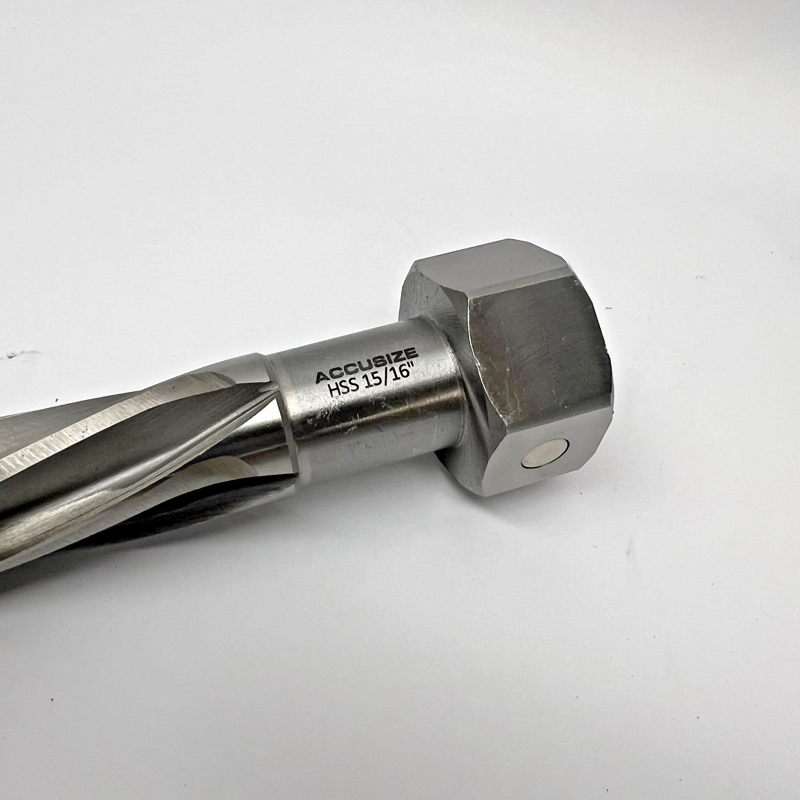 HSS M2SPIRAL FLUTE ALIGNING REAMER MAGNETIC HEX SHANK 15/16 X7" OAL X 5"FL