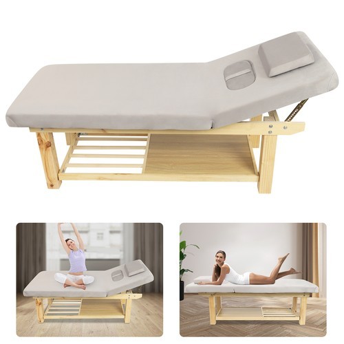 Massage Bed Physical Rectangular Treatment Bed Spa Facial Massage Table w/Pillow