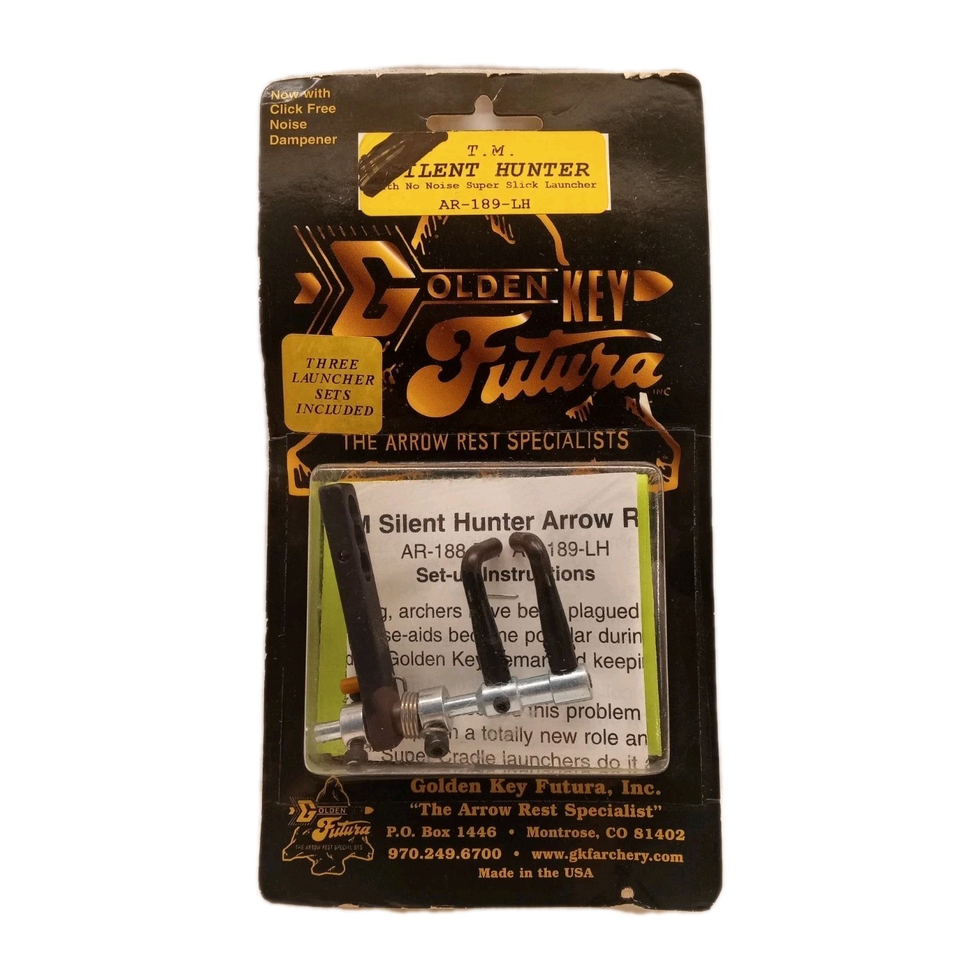 T.M. Silent Hunter AR-189-LH Golden Key Futura Arrow Rest NEW
