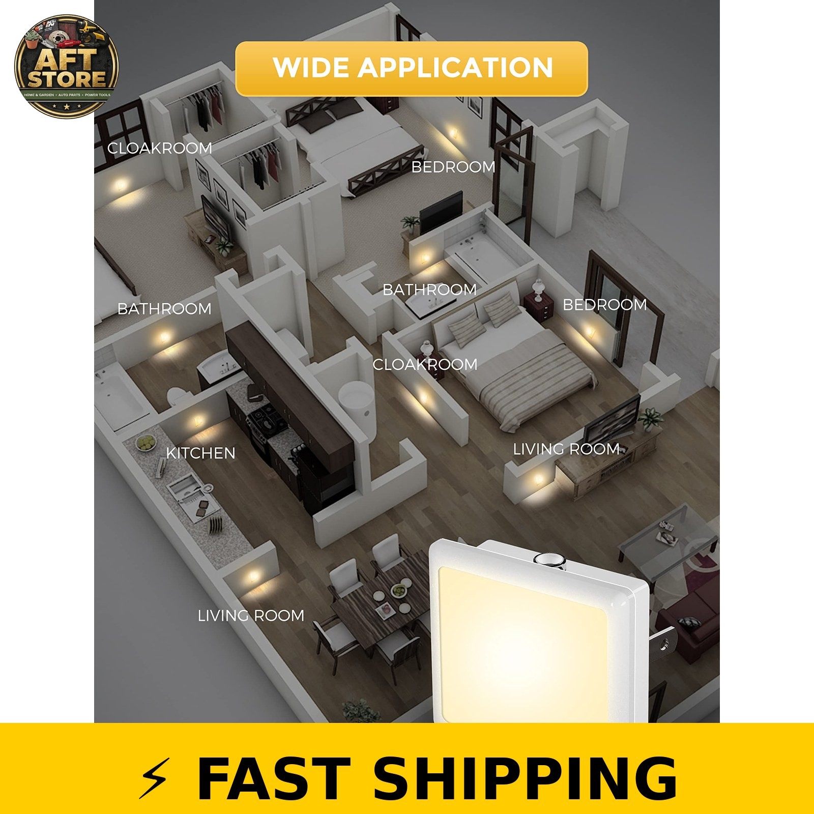 L LOHAS LED Night Lights Plug into Wall 2-Pack, 0.3W