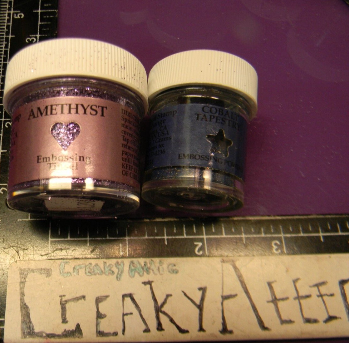 COBALT TAPESTRY AMETHYST 2 EMBOSSING POWDERS PSX 1 OUNCE JAR #545 CREAKYATTIC