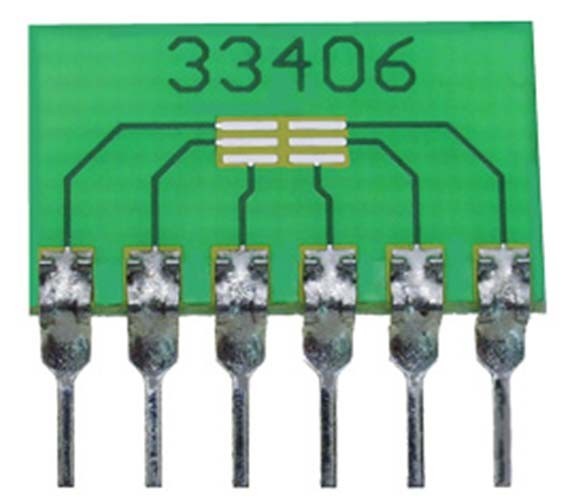 6-Pin SIP Surface Mount Adapter for SC-75-6, SC-89, SOT-66, SOT-563, etc,