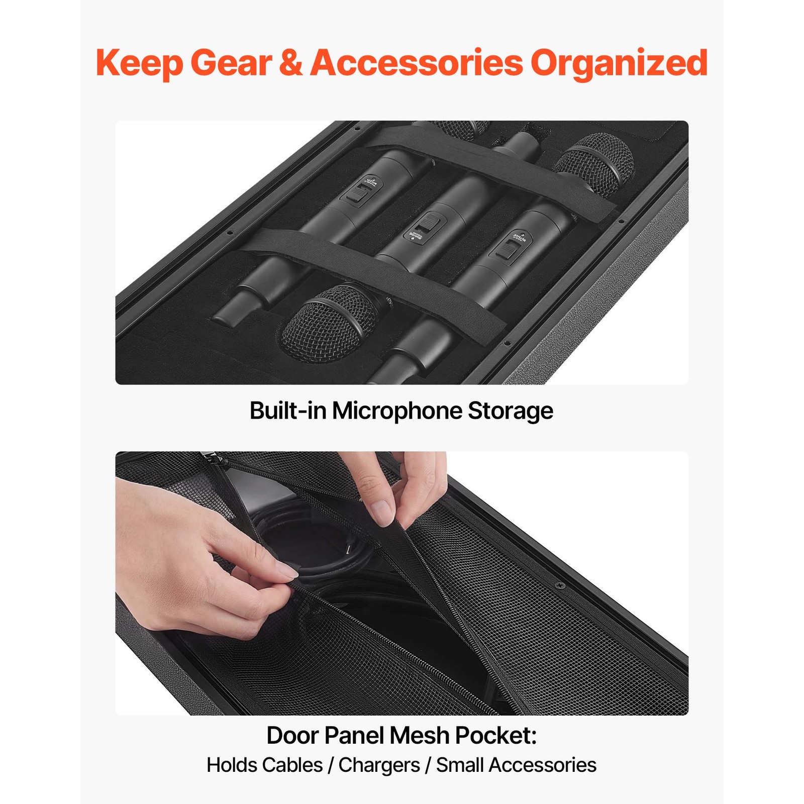Uimoso 4U Rackmount Flight Case with Microphone Storage, 10.24-inch Depth