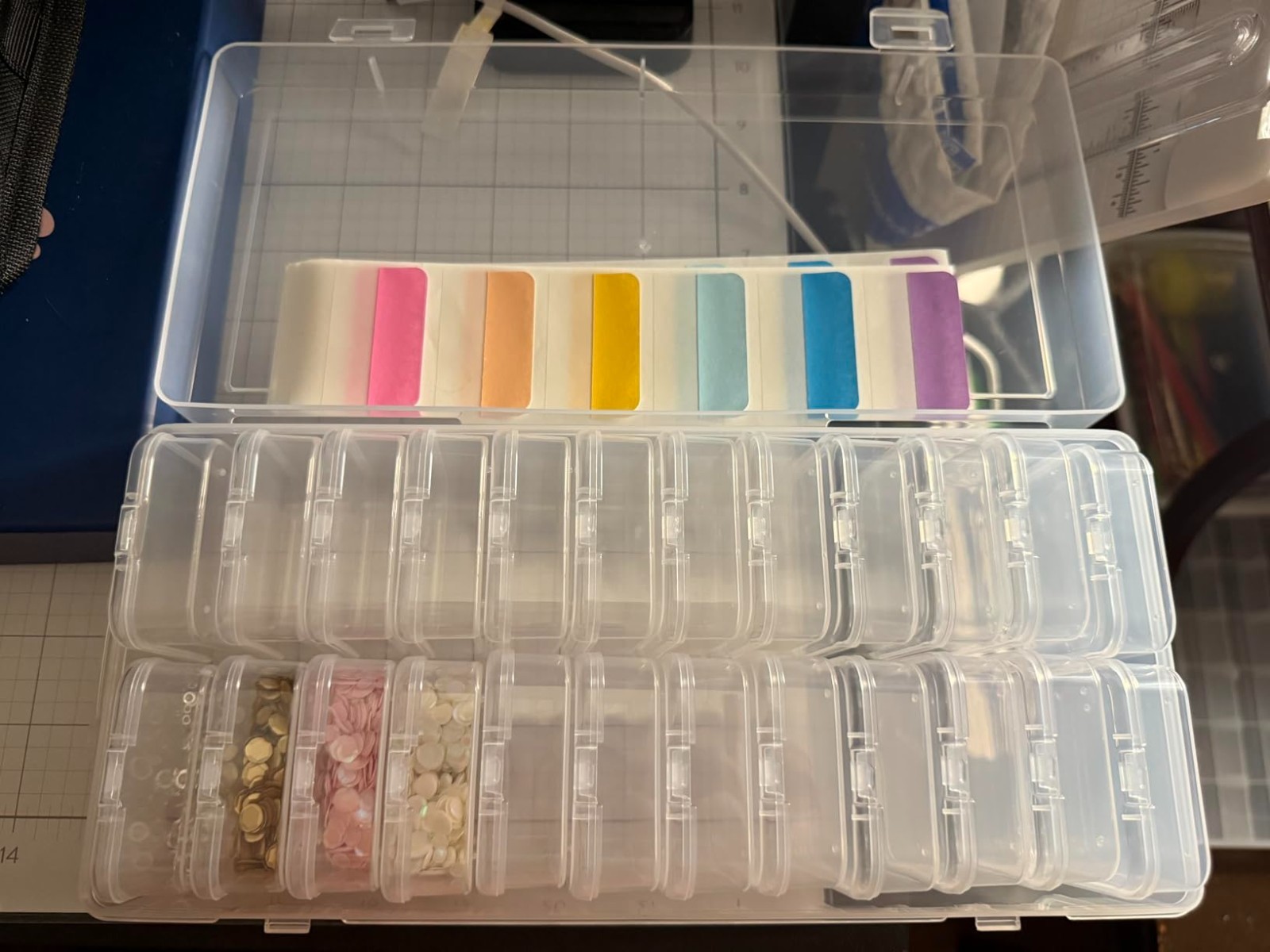 Bead Storage Containers, 24 Small Rectangular Clear 0.23" L × 4.72" W × 2.44"