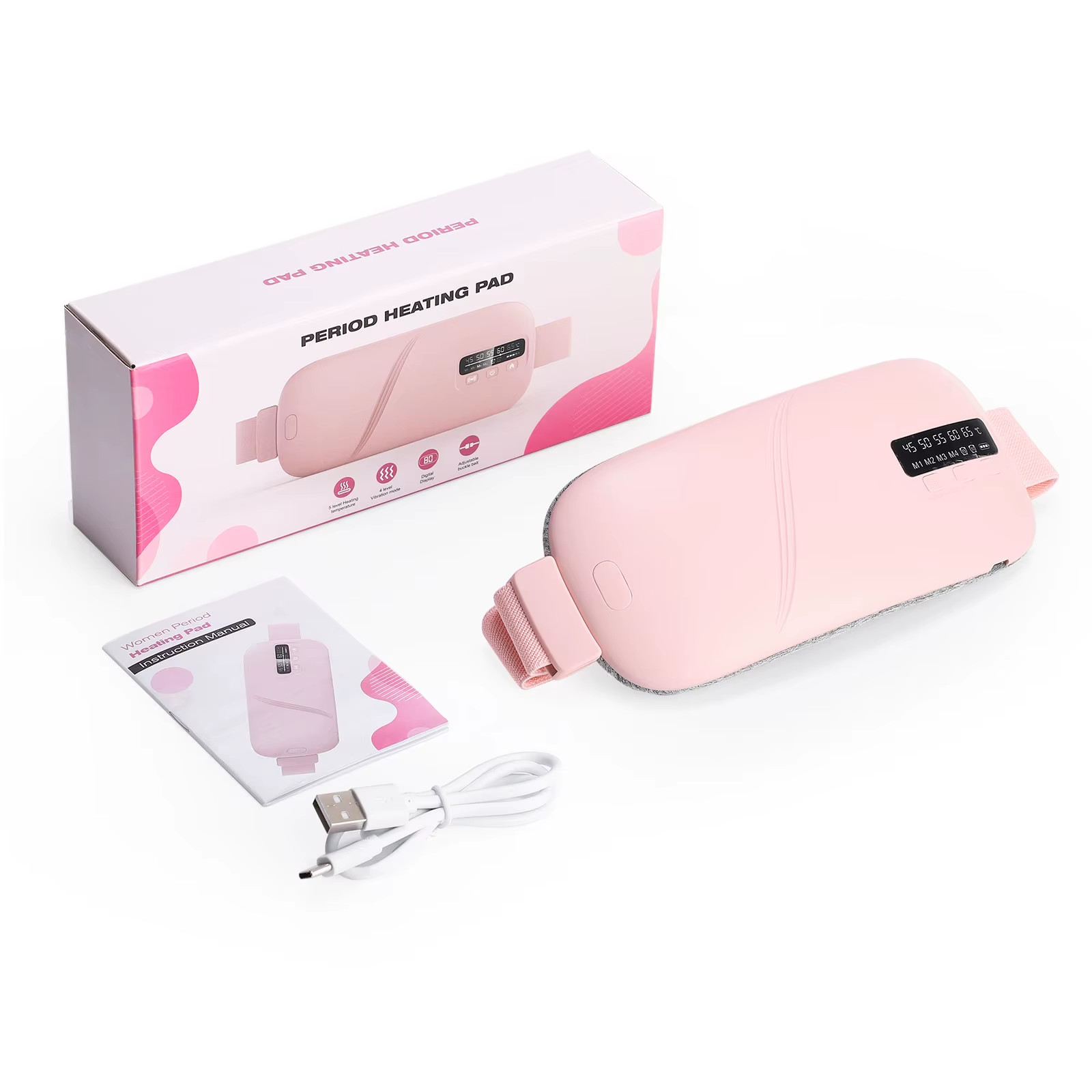 Women'S 4 Modes Period Heating Belt Menstrual Abdominal Warmer with Vibration Ma