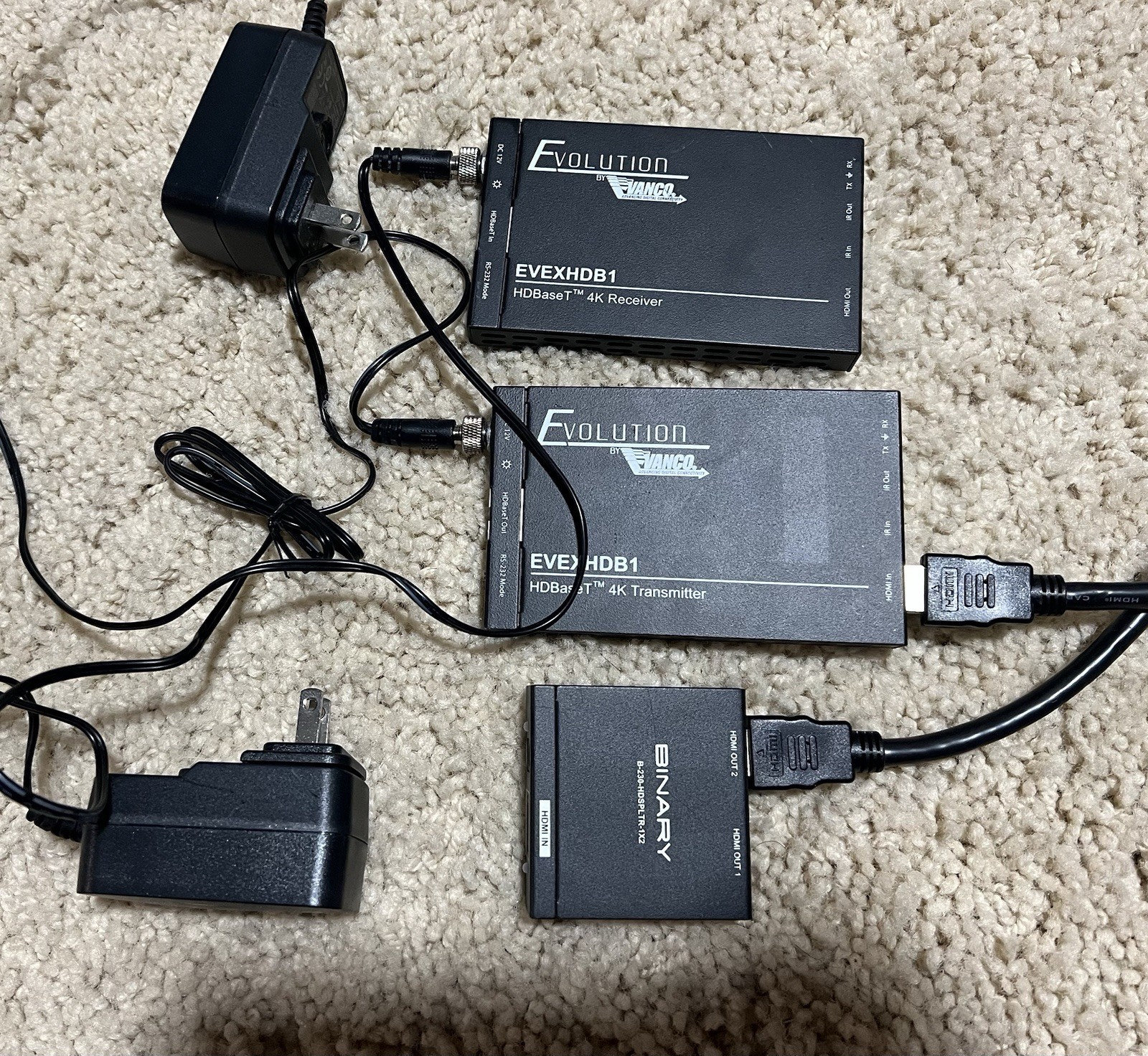 Vanco EVEXHDB1 Evolution HDBaseT 4K HDMI Slim Extender Set x 2 & Binary