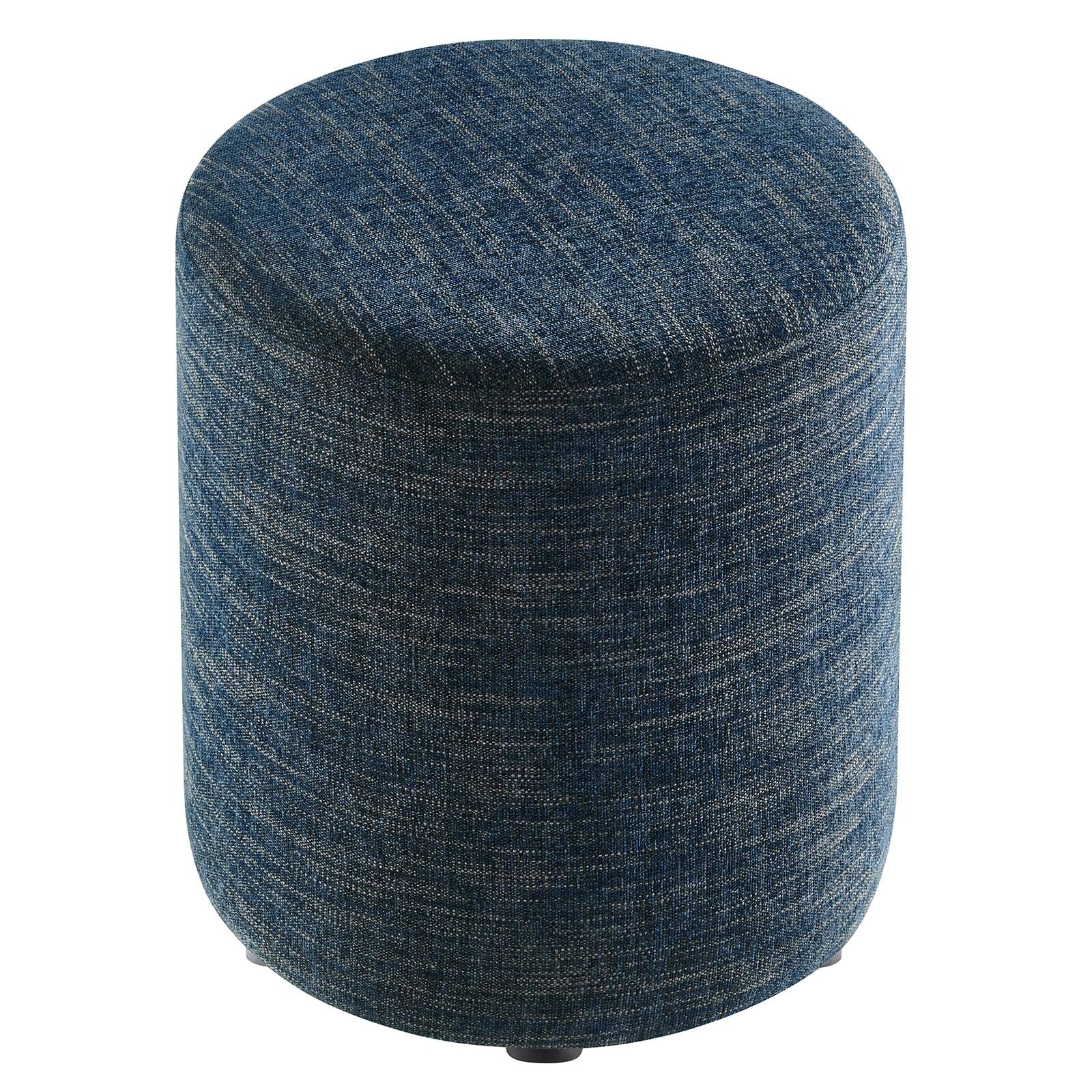Modway 16" Round Woven Heathered Fabric Upholstered Ottoman