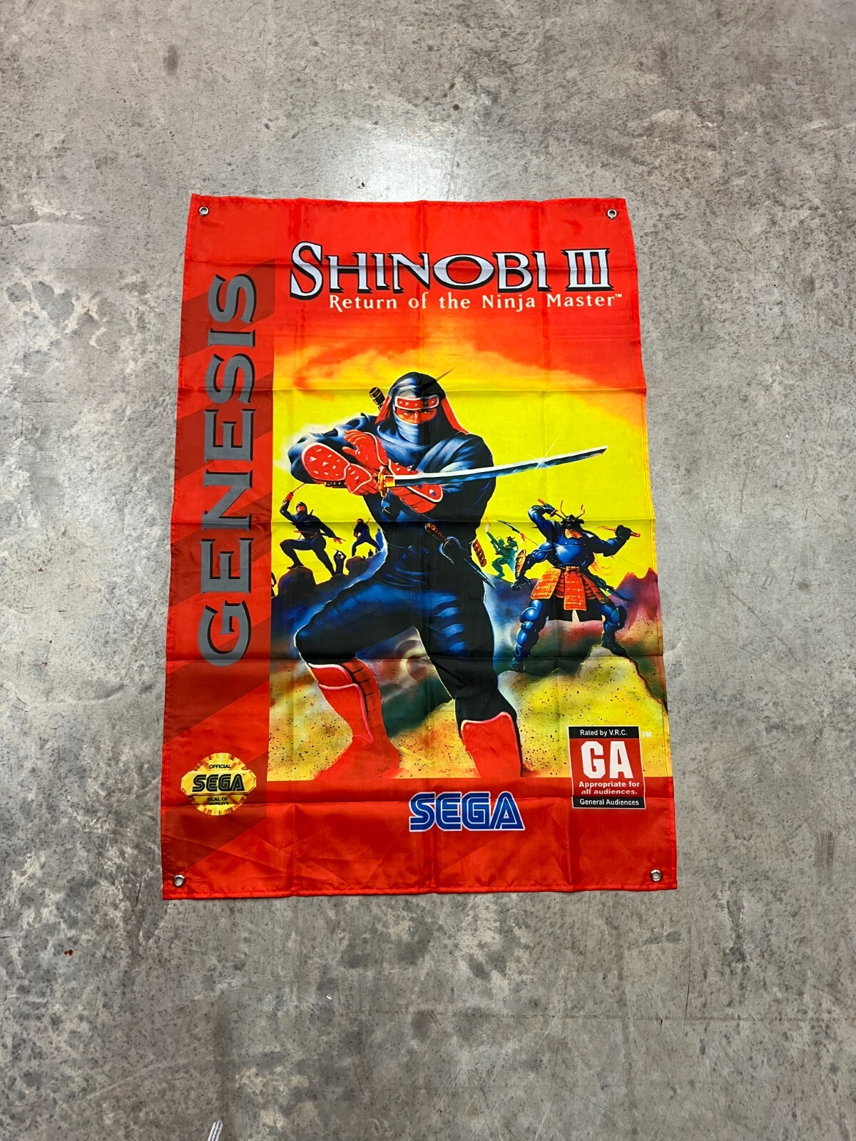 Shinobi 3 Custom Wall Flag Banner Tapestry 2 x 3 Ft, Sega Genesis