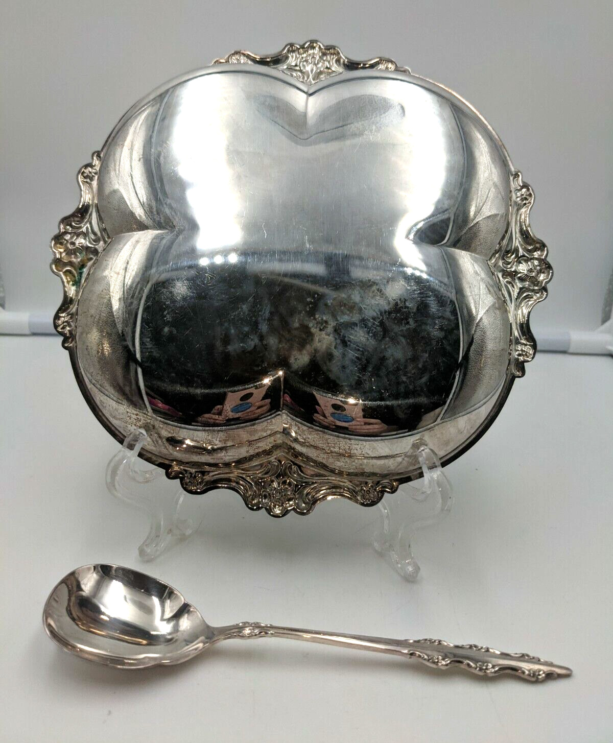 Vintage Empress International Deepsilver Plated Party Set Spoon & Shallow Bowl