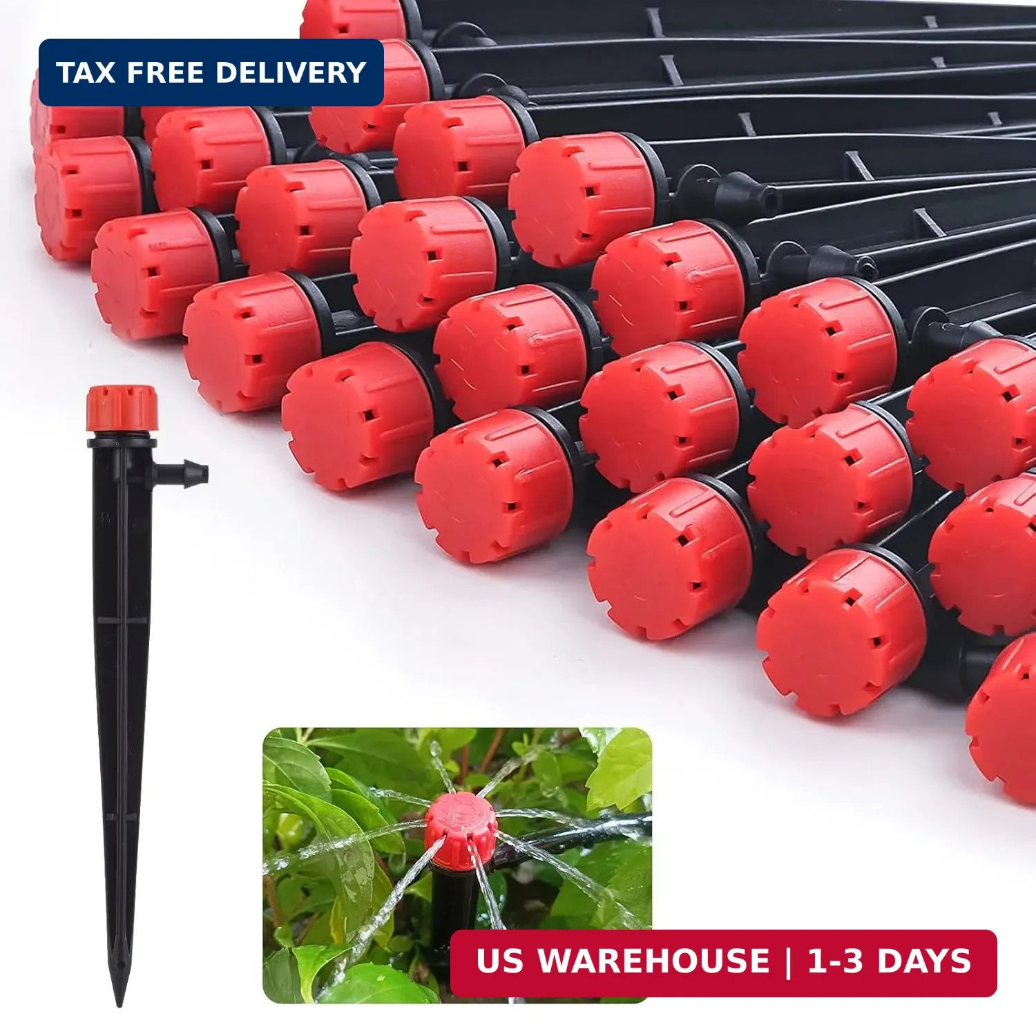 50 pcs Drip Irrigation Emitters Drip Emitters for 1/4" Drip Irrigation Tubing Ad