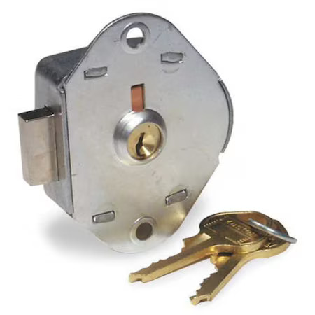 Master Lock 1710 Built-In Locker Lock, Key Type Different, Mounting Hole Dia.