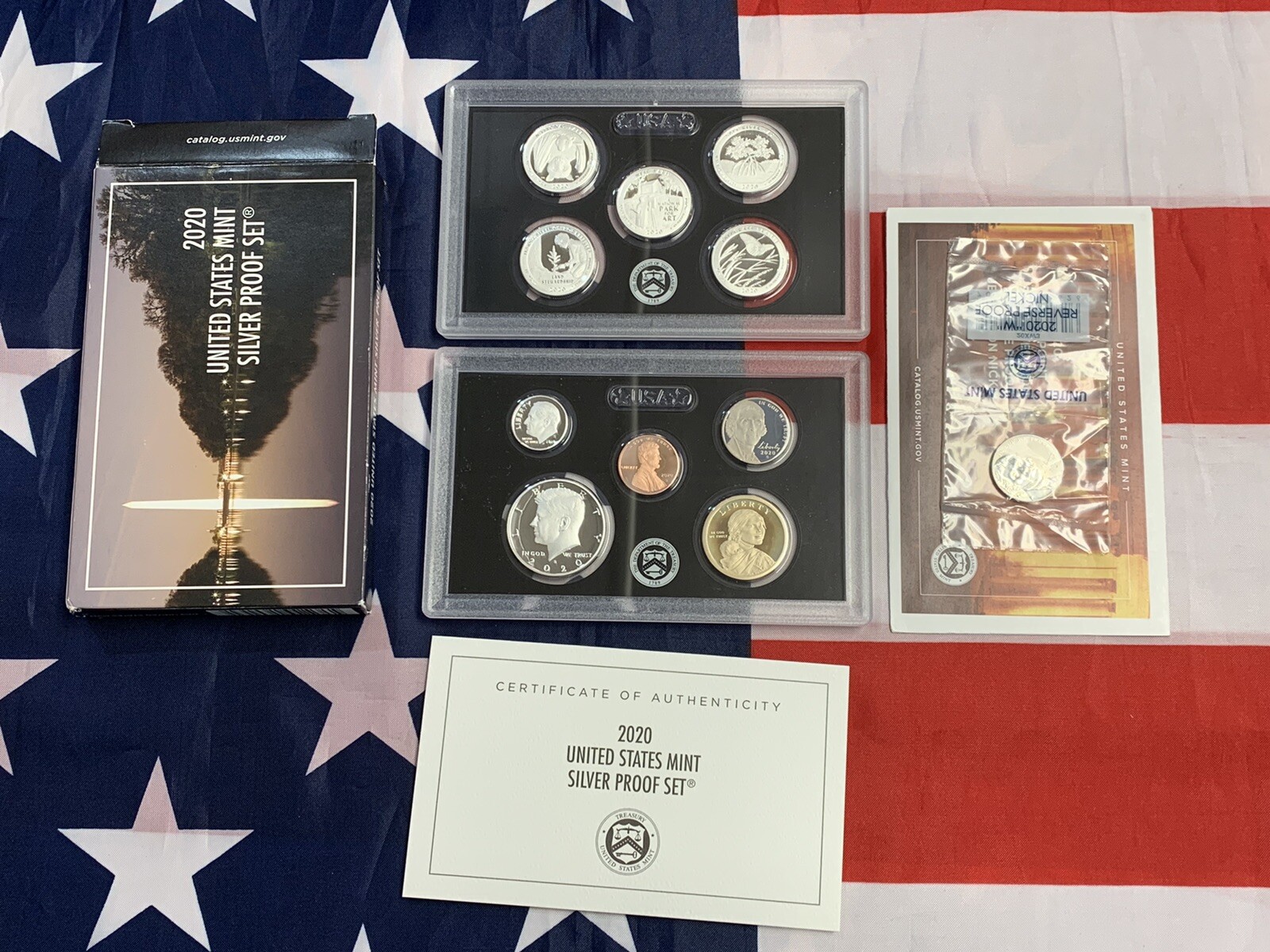2020-s US SILVER Proof Set . 10-coin set. NO "W" Nickel