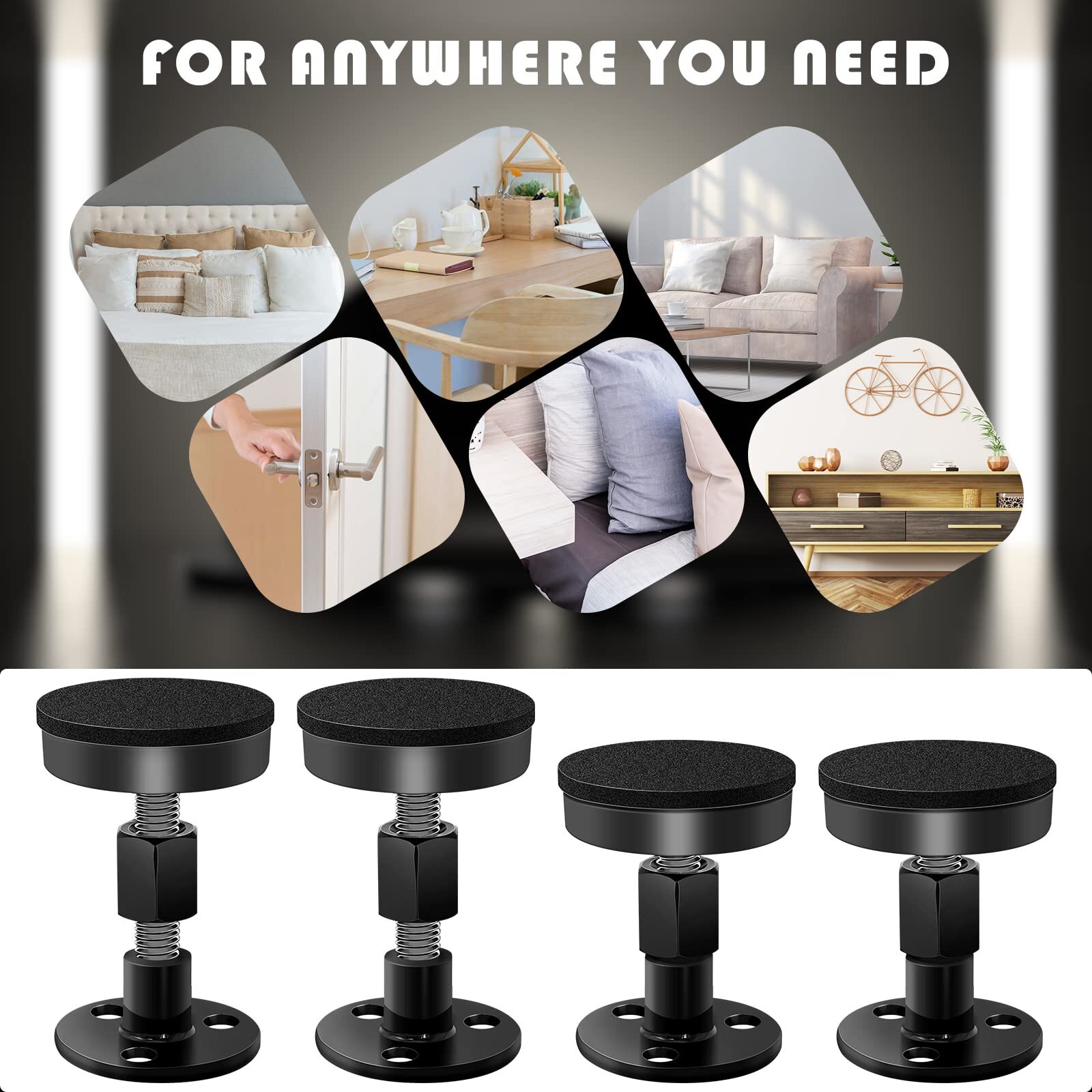4Pack Headboard Stoppers Adjustable Bed Noise Stopper for Bed Frame Sofa Cabinet