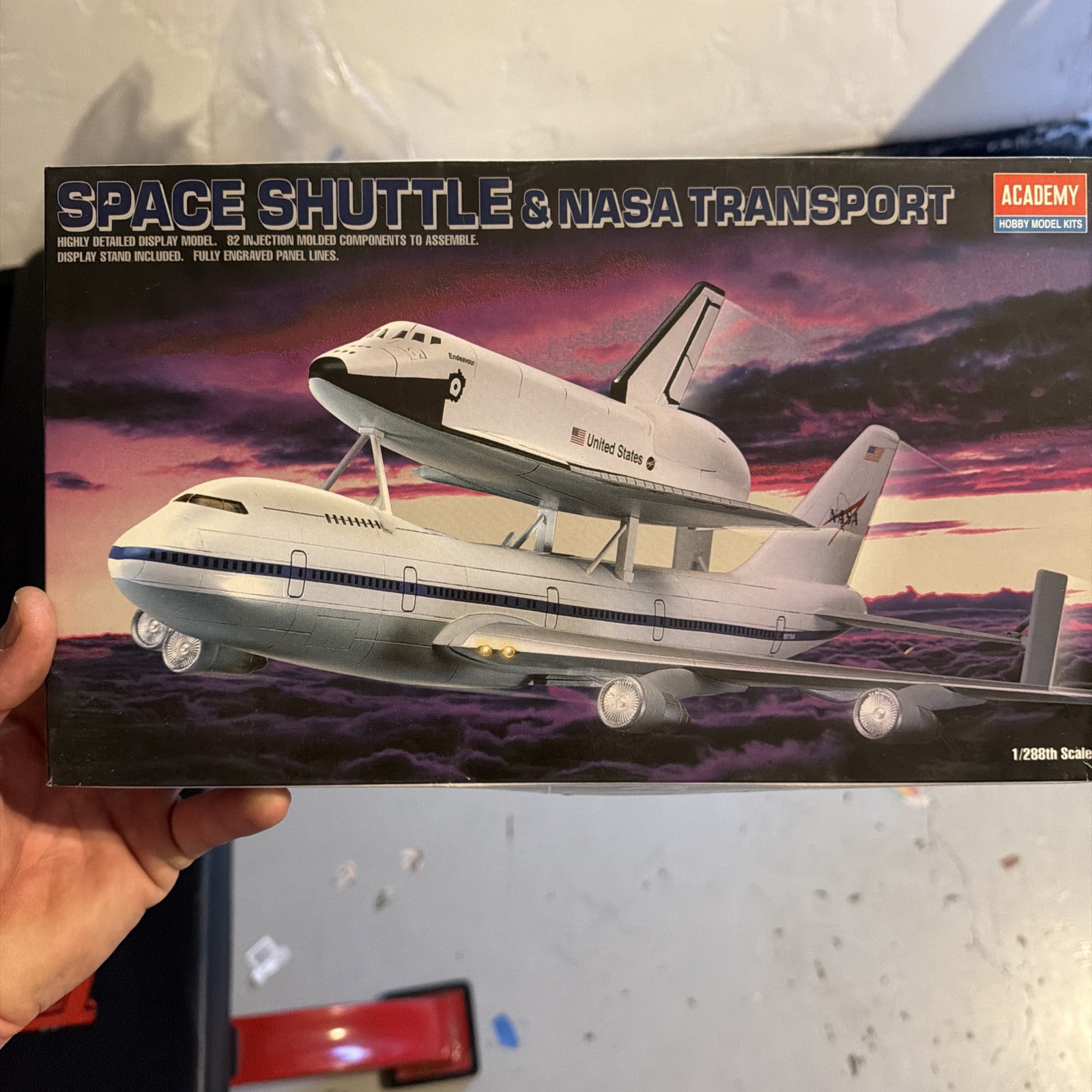 Academy Hobby Space Shuttle NASA Transport Kit 1-288th Open Box Sealed Parts
