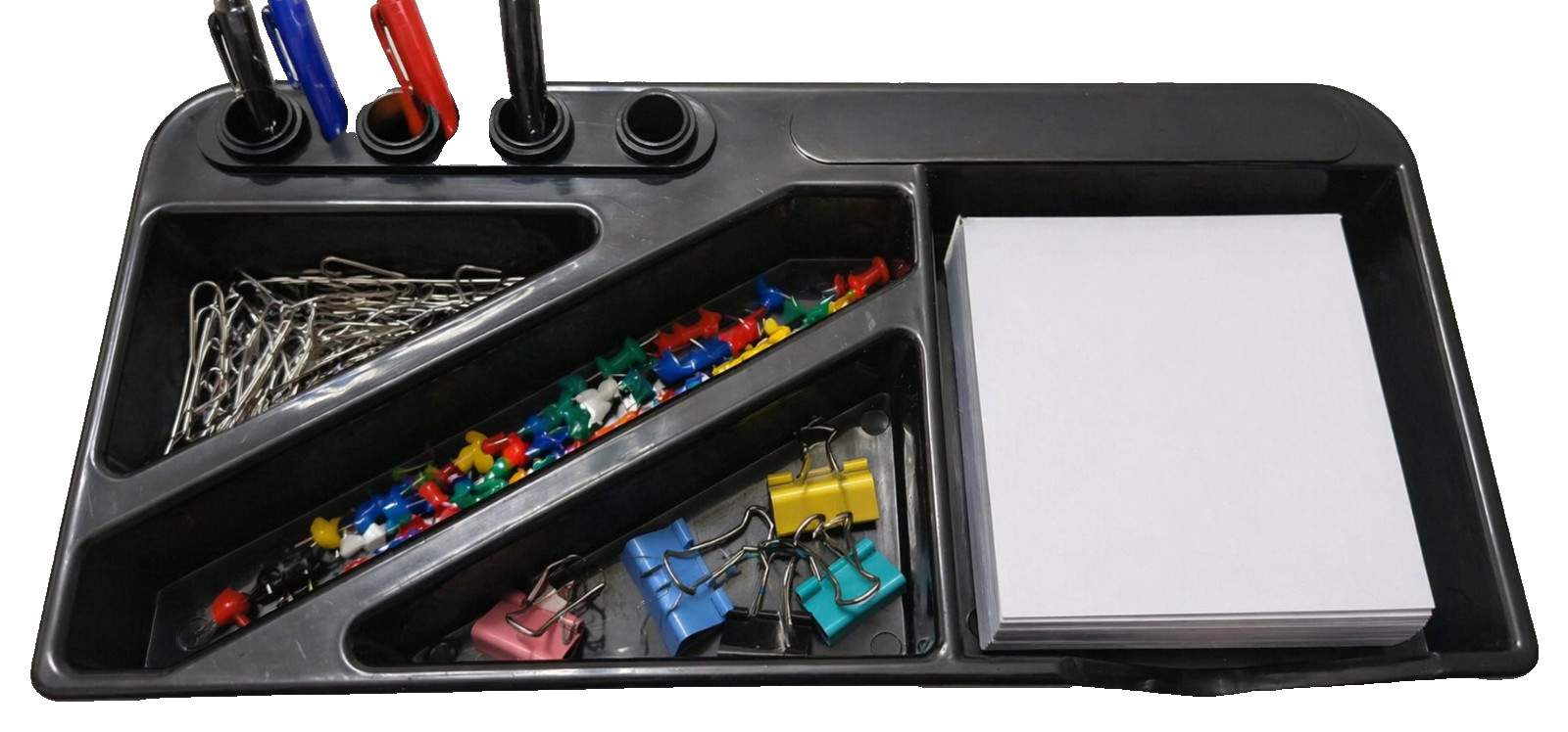 Elsoon LD105 Desk Organizer Tray Office Storage Pen Holder Black Plastic