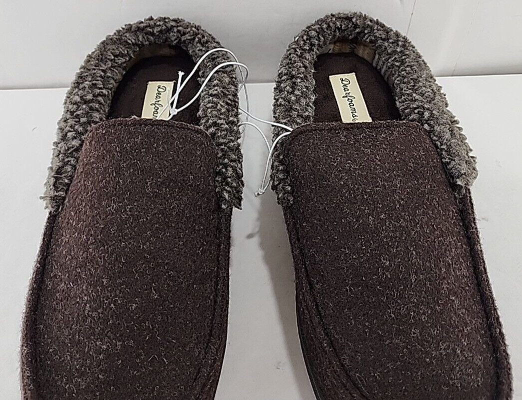 Dearfoams Men's Total Comfort Slippers Size Small(7-8) Coffee memory foam NEW