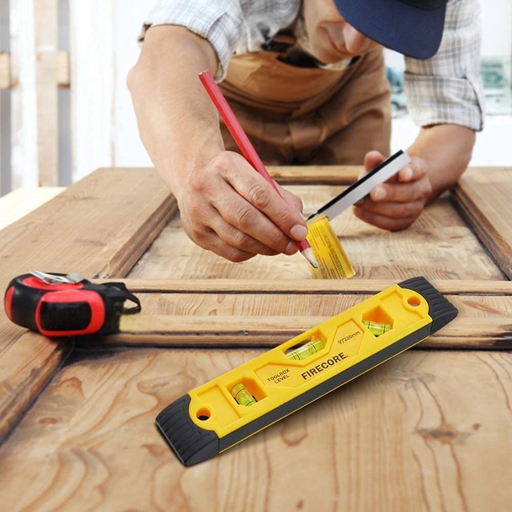 Firecore 3pcs Magnetic Torpedo Level, 9-Inch Shockproof Toolbox Level Orange
