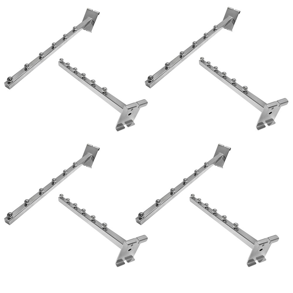 Chrome Gridwall Waterfall Faceouts 10 Pc 6-Ball 16.5" Display Arms Square Tube