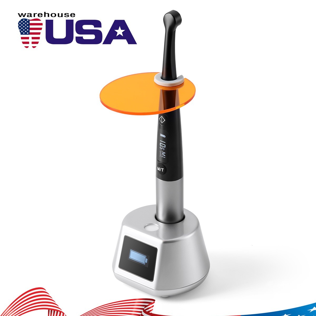 AZDENT Dental Wireless LED Orthodontics Curing Light Lamp 3100mW/cm² 1 Sec Cure