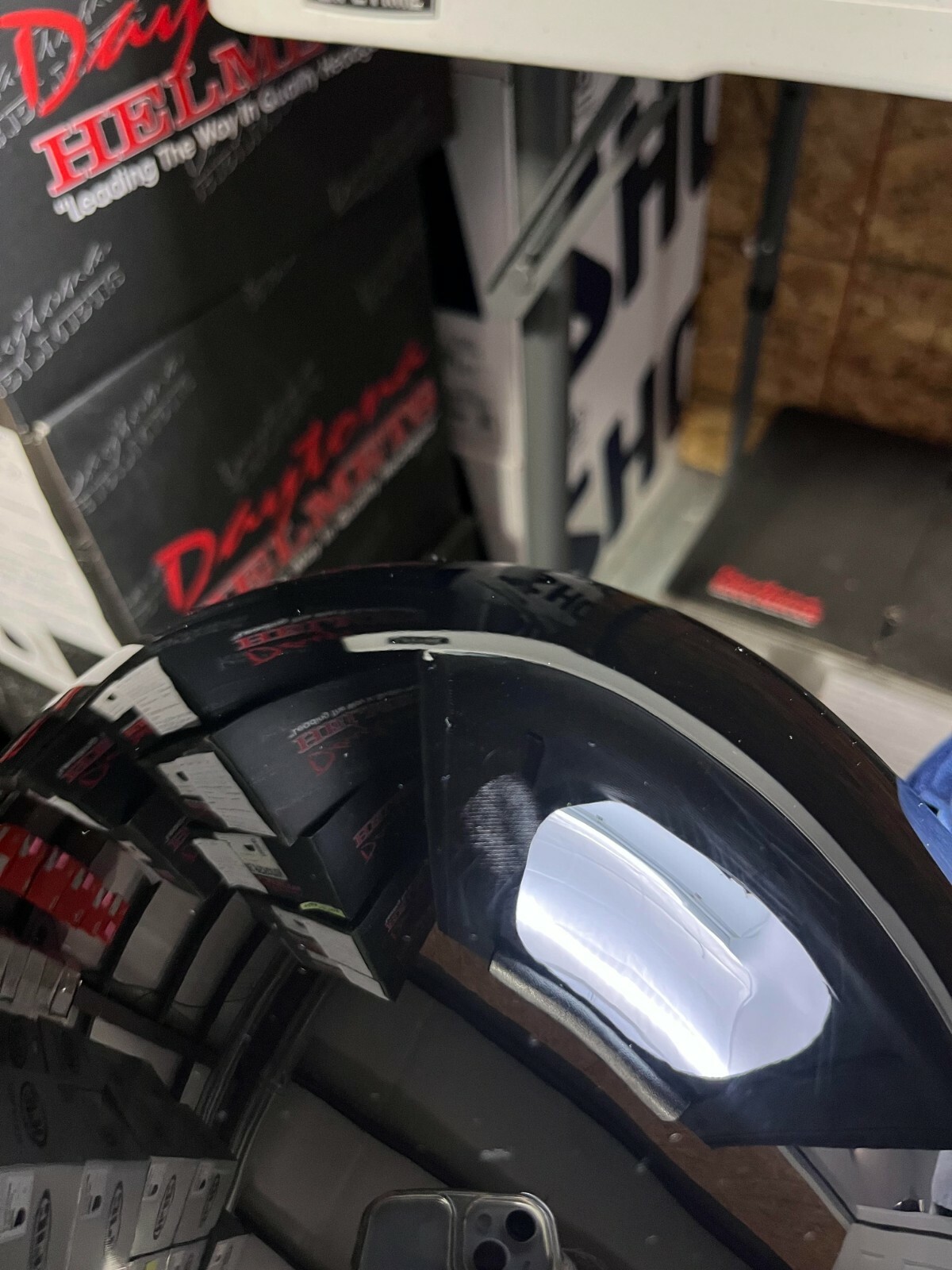 Daytona Hawk 1/2 Shell Helmet Quick Release Gloss Black XLarge Open Box
