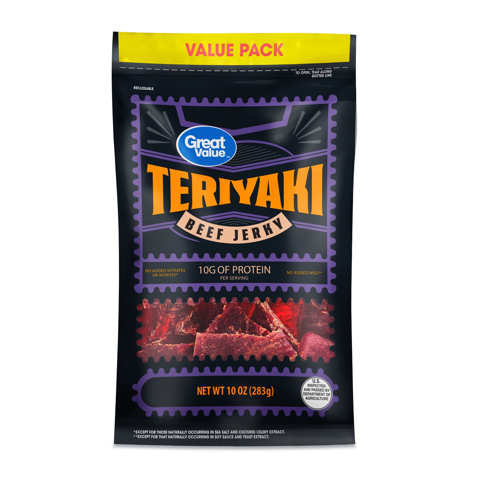 Teriyaki Beef Jerky Value Pack 10 Ounce Bulk Size Sweet and Savory Snack