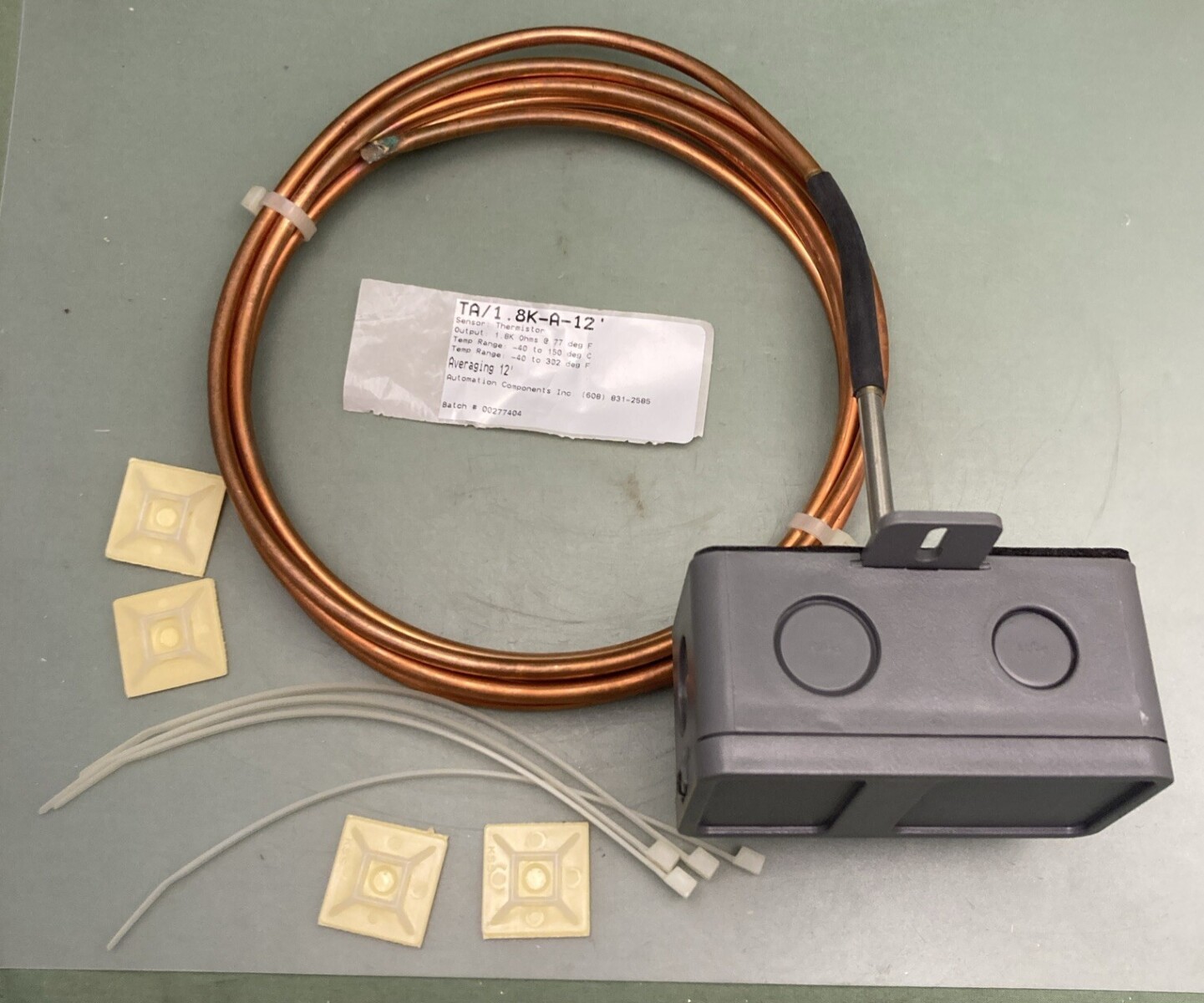 NEW ACI TA/1.8K-A-12' 1800 Ohm Thermistor Copper Averaging 12' PLASTIC ENCLOSURE