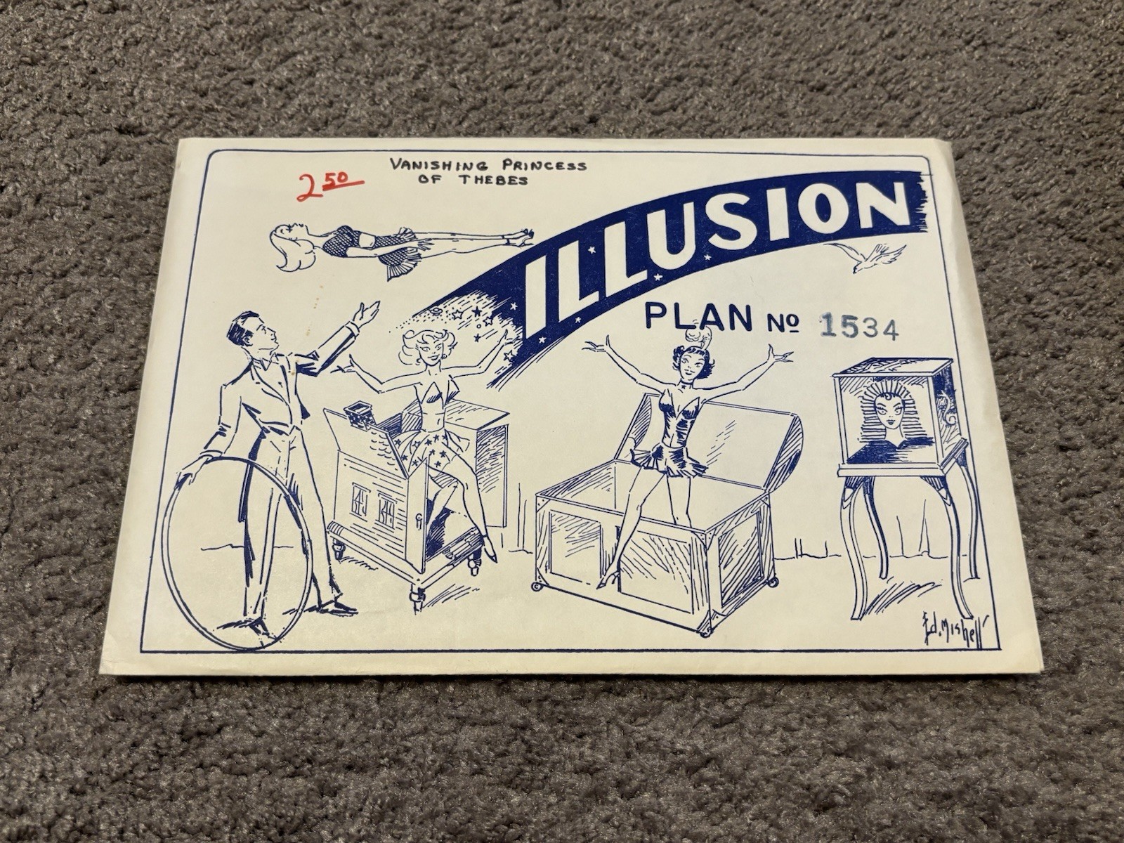Vintage 1950's Louis Tannen Vanishing Princess Magic Trick Illusion Plan No 1534