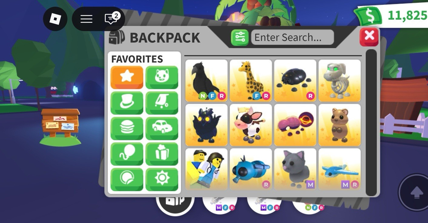 Adopt Me! NFR Neon Fly Ride Pets Backpack Inventory Game Item/Asset