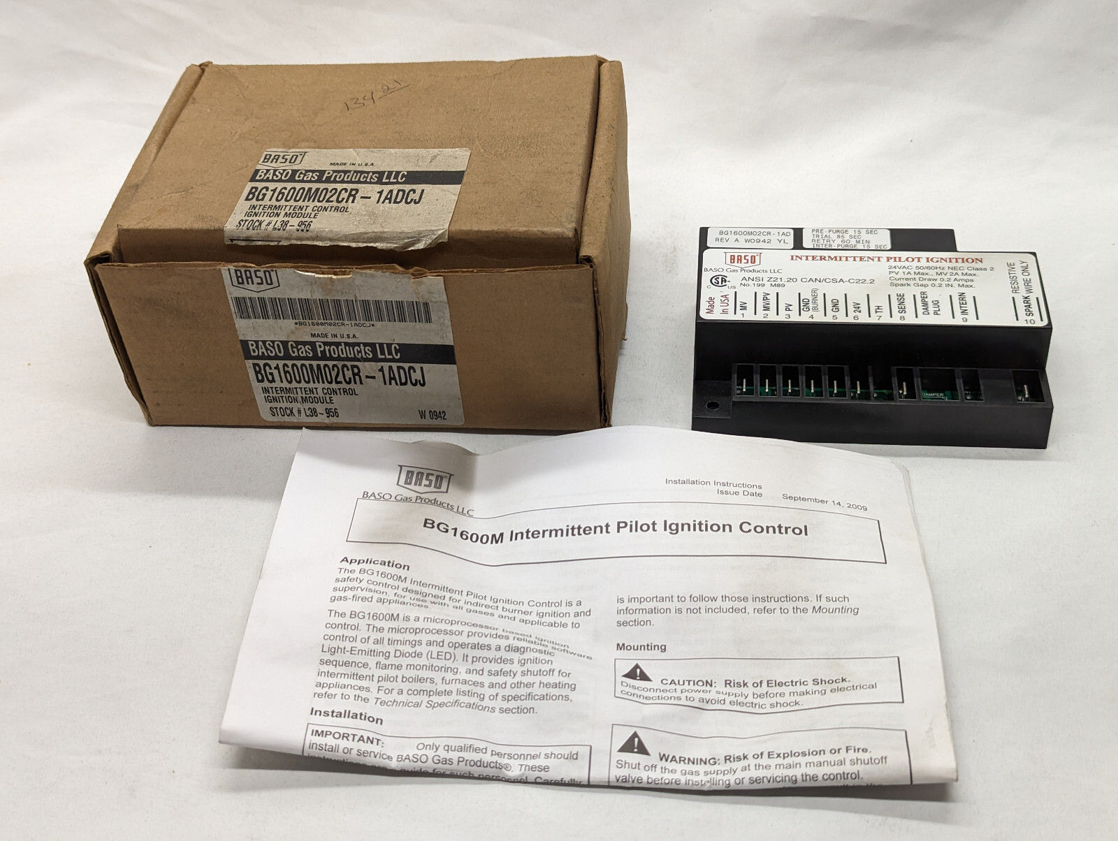 BASO Lennox BG1600M02CR-1ACDJ Intermittent Pilot Furnace Iginition Control Board
