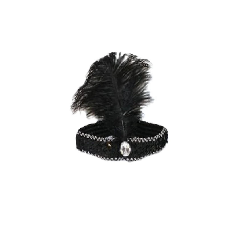 1920's Black/Silver Flapper Headpiece - Costume Accessory - One Size