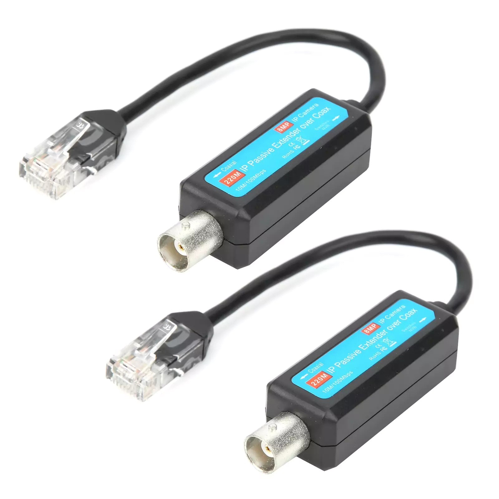 For CCTV Camera Passive Coaxial lP Extender 220M Transmission BNC RJ45 lEEE802.3