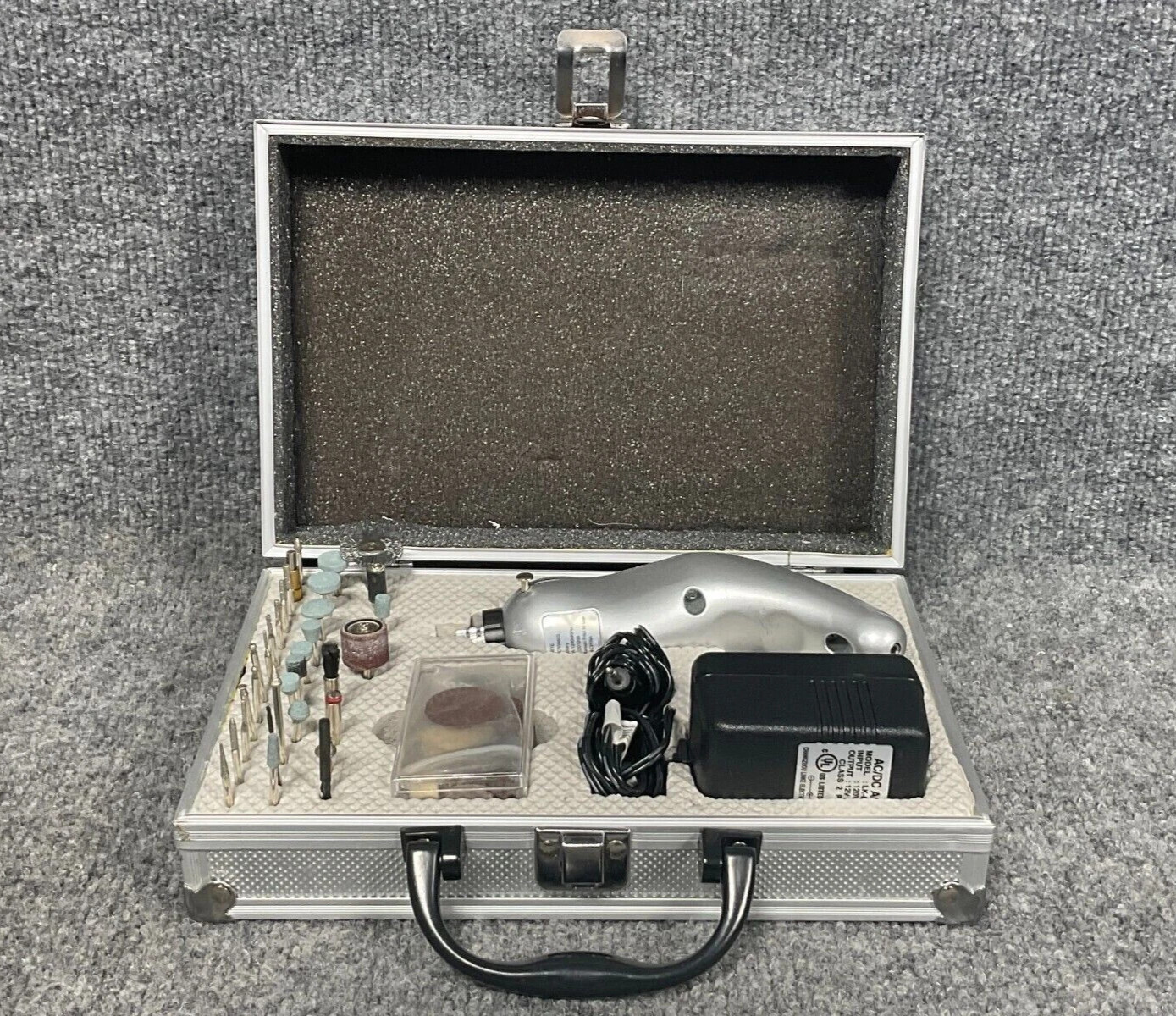 Test Rite JC10048S Mini Rotary Tool Set Used Case Attachments
