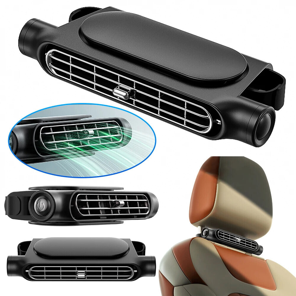 Car Seat Fan 3Speeds Adjustable Headrest Air Cooling Fan USB Powered Neck Cooler