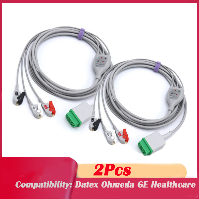 2Pcs Fit for GE Healthcare Datex Ohmeda 11pin One-piece ECG/EKG Lead Cable Clip