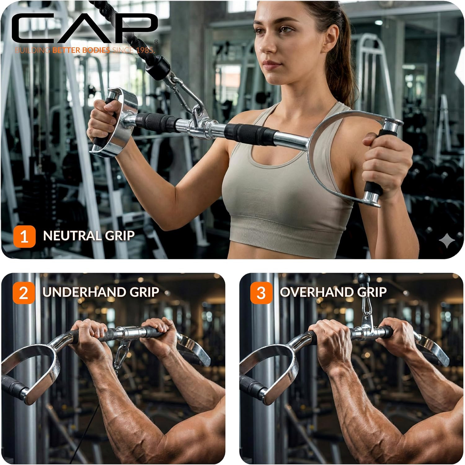 Cable Machine Attachments – LAT Bars, Triceps Bars, Handles & Ropes – Multiple S