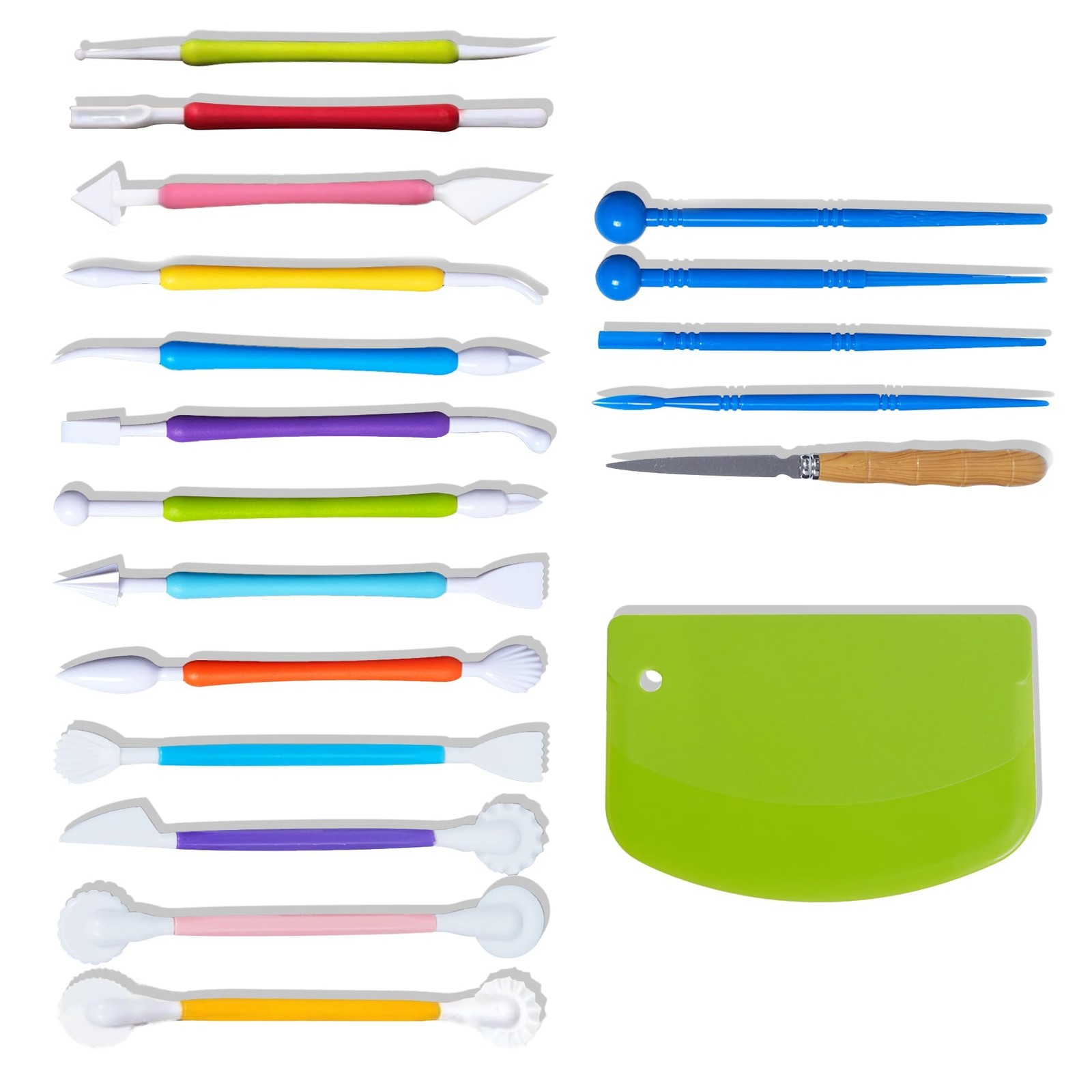 19 Pcs Clay Sculpting Tools, Polymer Tools & Air Pack of 19, Multicolor