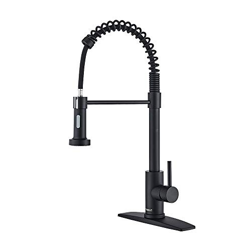 Kitchen Faucet with Pull Down Sprayer, Commercial Spring Kitchen Sink Black