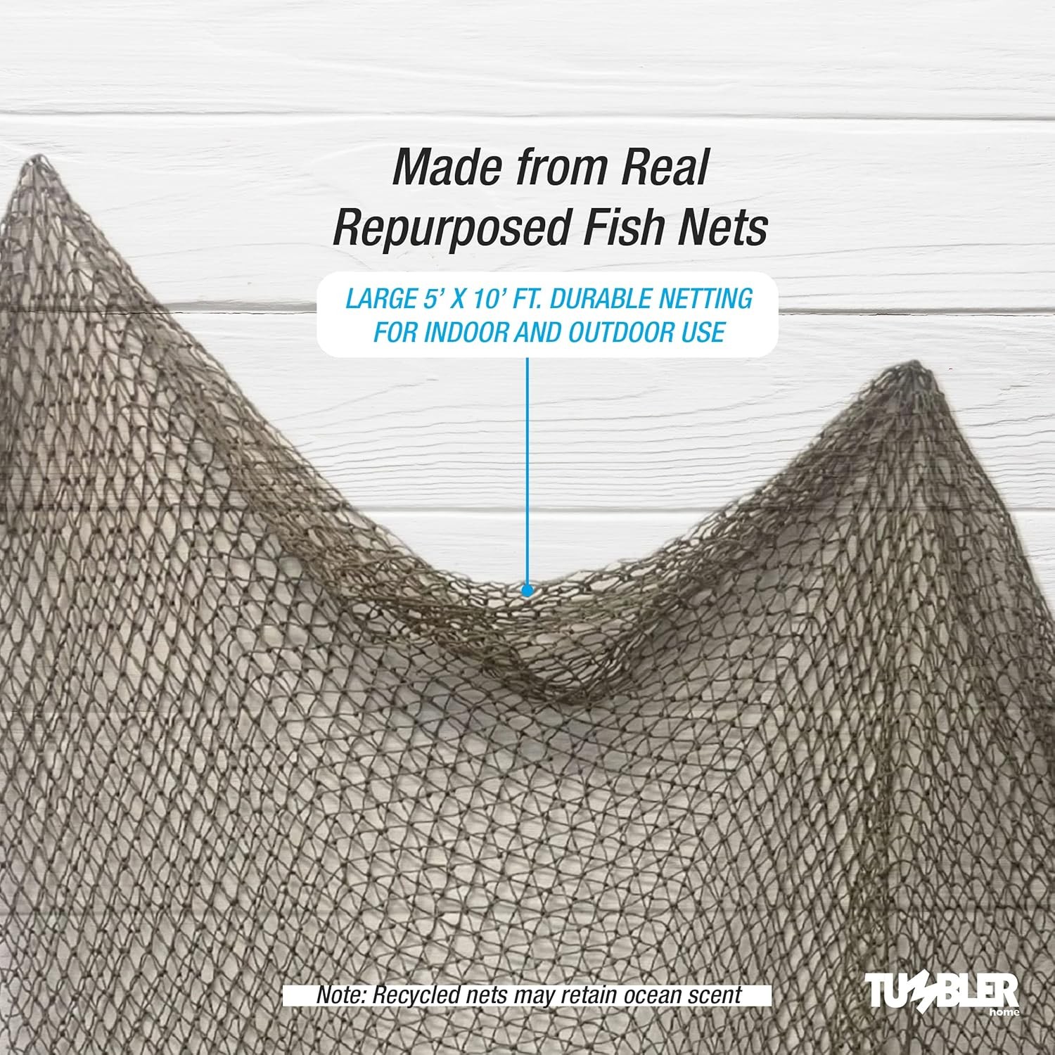 Fishing Net Decor, 5' x10' Decorative for x 10', Grey
