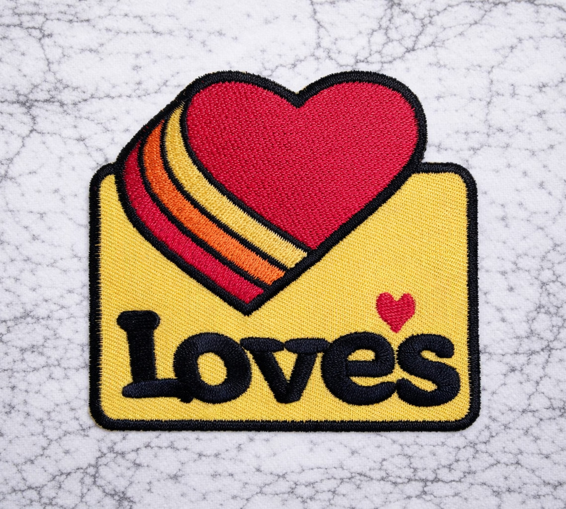 LOVES TRUCK STOP EMBROIDERED IRON ON PATCH 3X3 FREE SHIPPING & TRACKING
