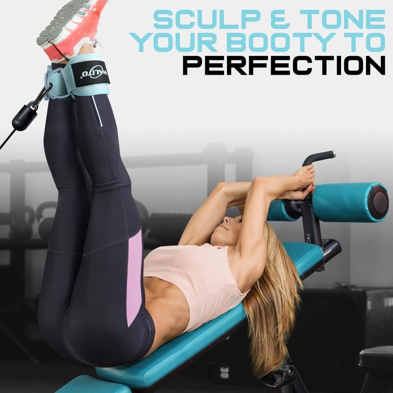 Ankle Straps for Cable Machines Adjustable Cuffs for Glute Kickbacks & Leg