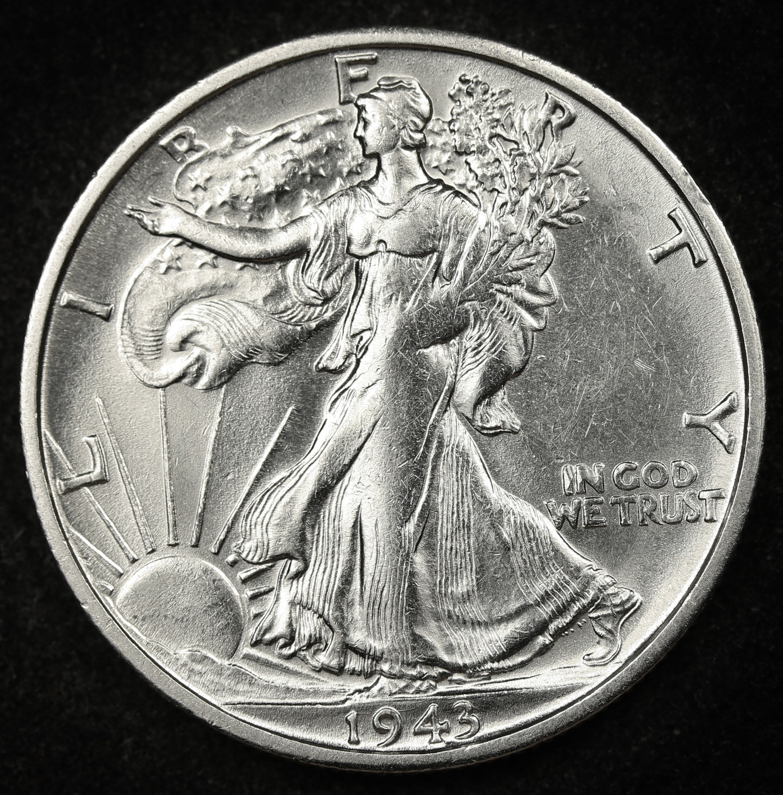 1943-s Walking Liberty Half.  B.U.  97883  (Inventory F)