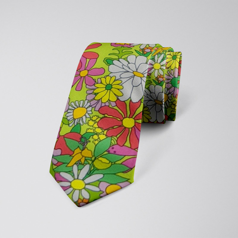 Men's 70's Flower Child - 3 Inch Wide And 56 Inch Long Necktie - Limited Edition