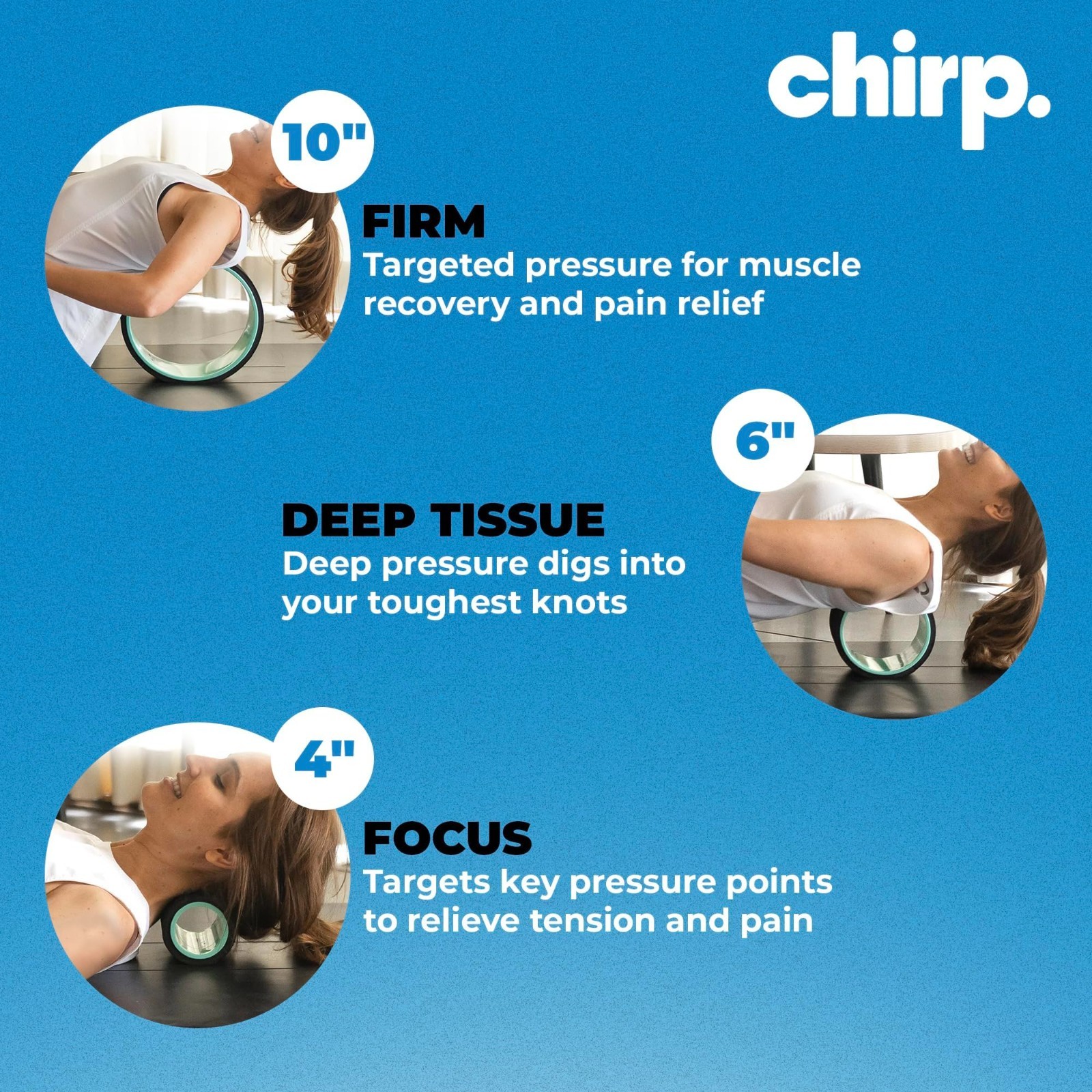 3-Pack Foam Roller Set for Back & Neck Pain Relief | Decompression Wheels, 4/6/1