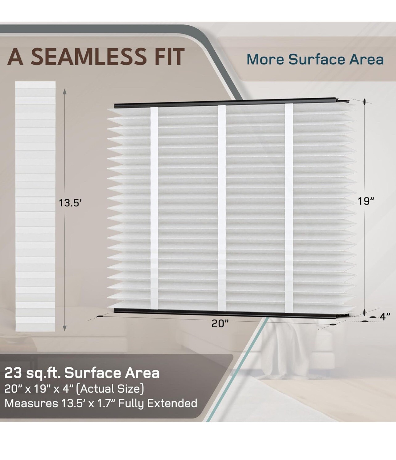 3 Pack 313 Replacement Air Filter Compatible with AprilAire 313 20"x20"x4"