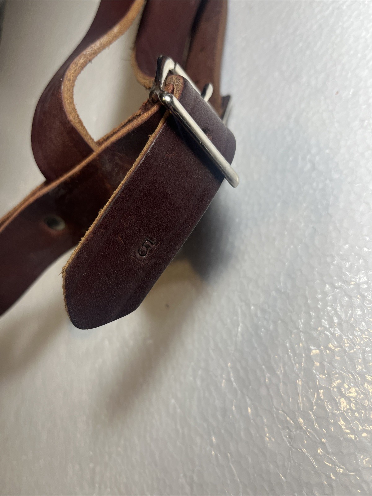 Vintage Adjustable Brown Leather Dog Muzzle, Vented, Lrg Breed Size 5?