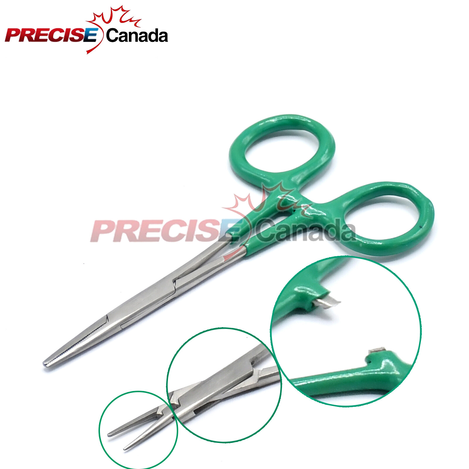 Mosquito Hemostats Forceps (Straight) Surgical Instruments, Green Dip Handle 5"