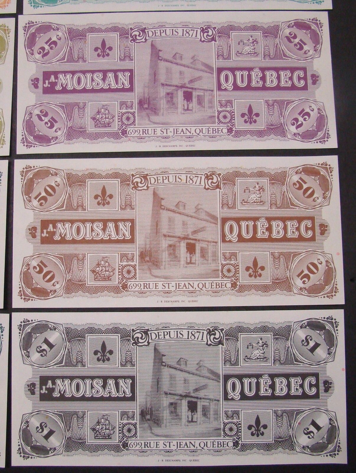 1984 Canada 3 Sous thru Dollar Moisan Quebec Matching Serial Numbers 12 Notes