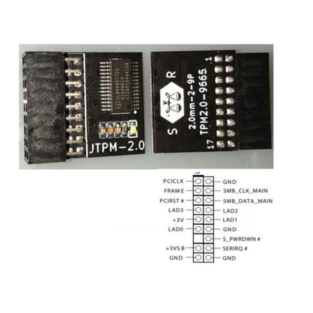 TPM TPM2.0 Module for ASRock TPM Security Module (18-1 Pin) Windows 11 Module