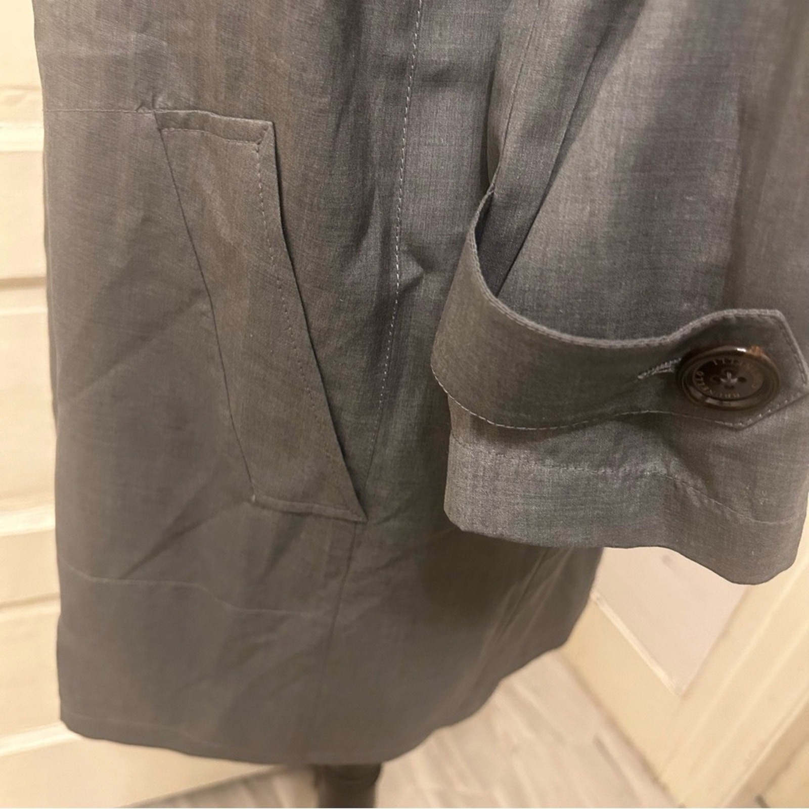 Brunello Cucinelli Gray Lightweight Button-Up Jacket Quiet Luxury Minimalist