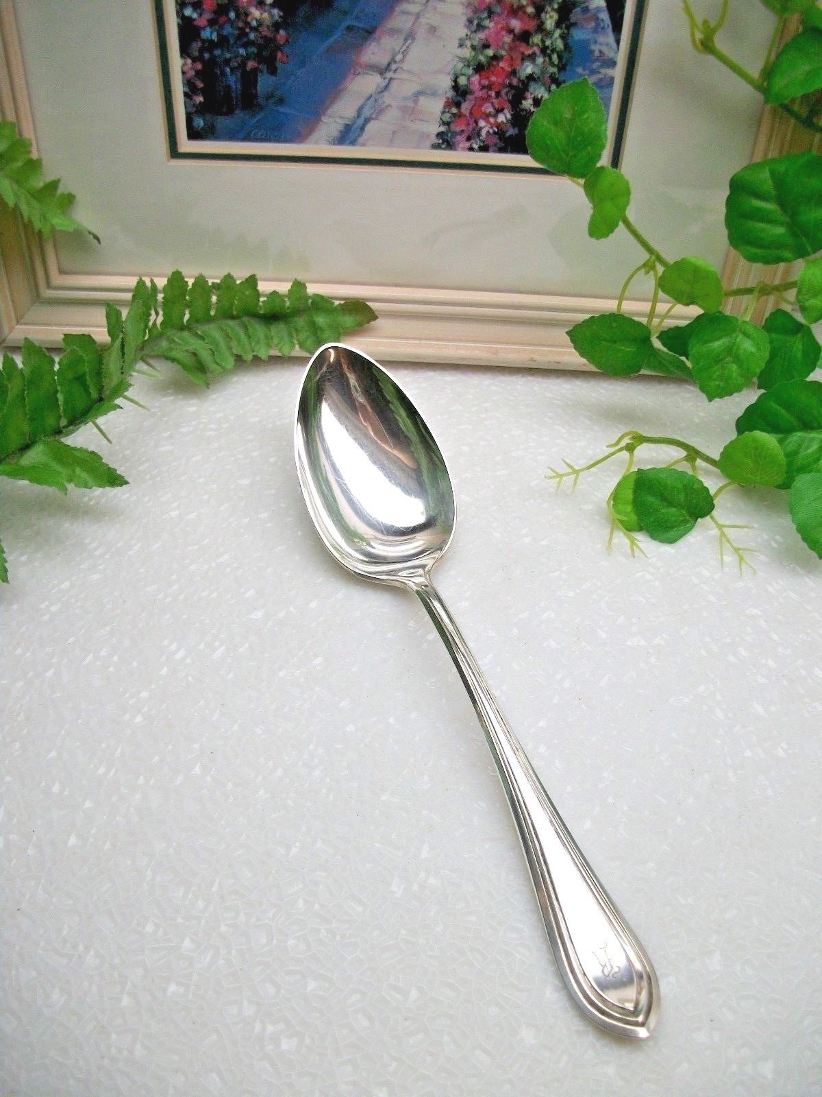 International Holmes & Edwards WASHINGTON Silverplate  Solid Serving Spoon  1910